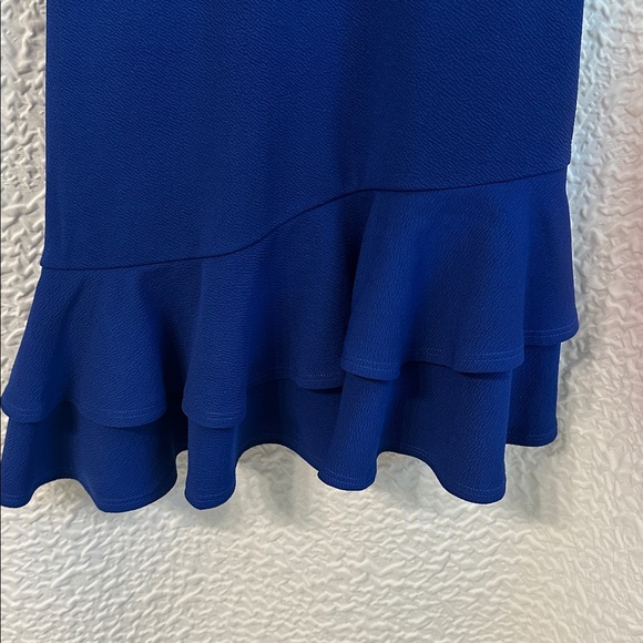 Chic Blue Ruffle Mini Dress - Picture 3 of 4